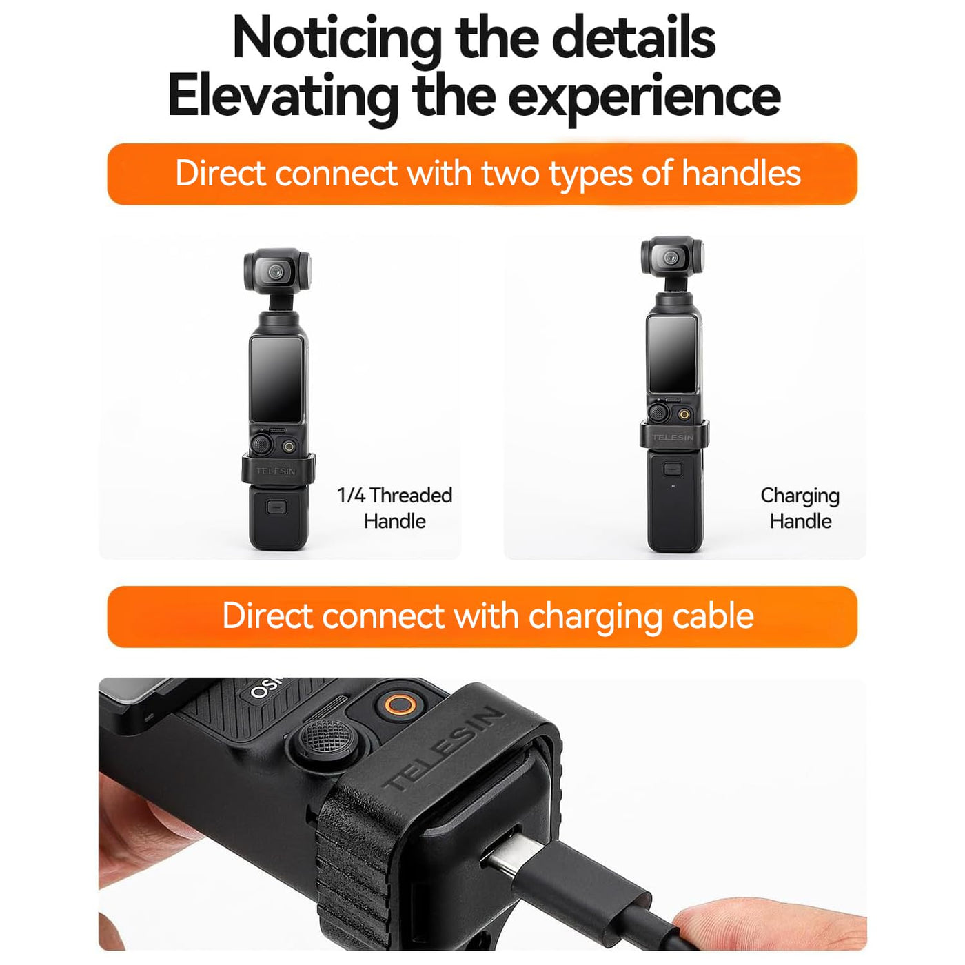 TELESIN Metal Adapter for DJI Osmo Pocket 3 | Aluminium Alloy Expansion Adapter Mount