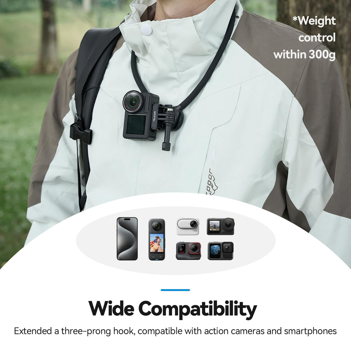 Telesin Neck Mount SE2.0 with Air Cushion Chest Strap Mount for Action Camera