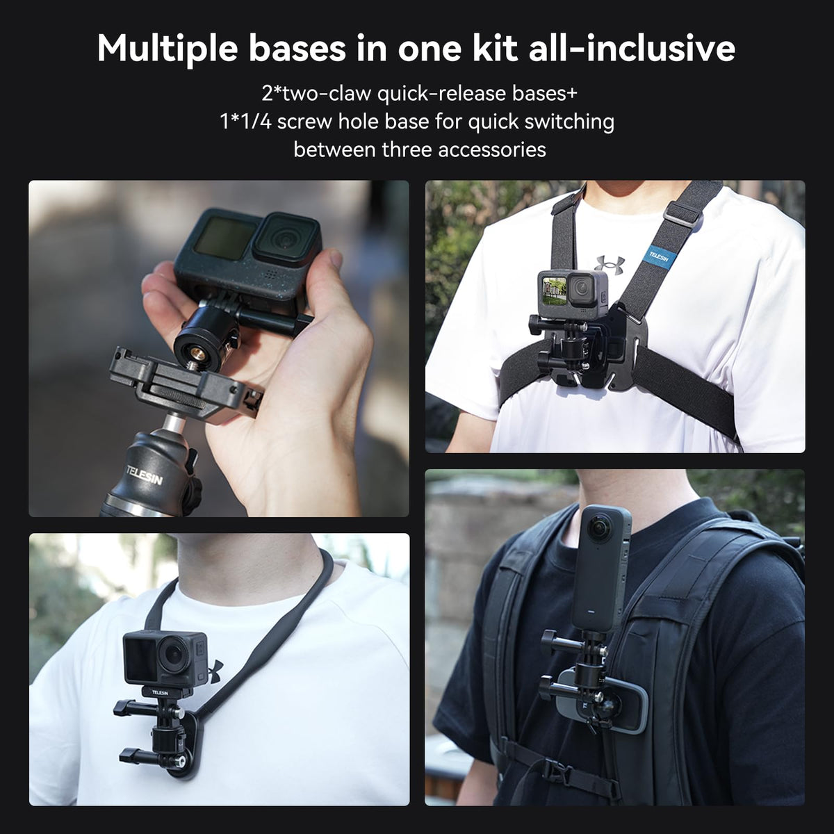 Telesin Quick Release Mount Adapter Base for Action Camera