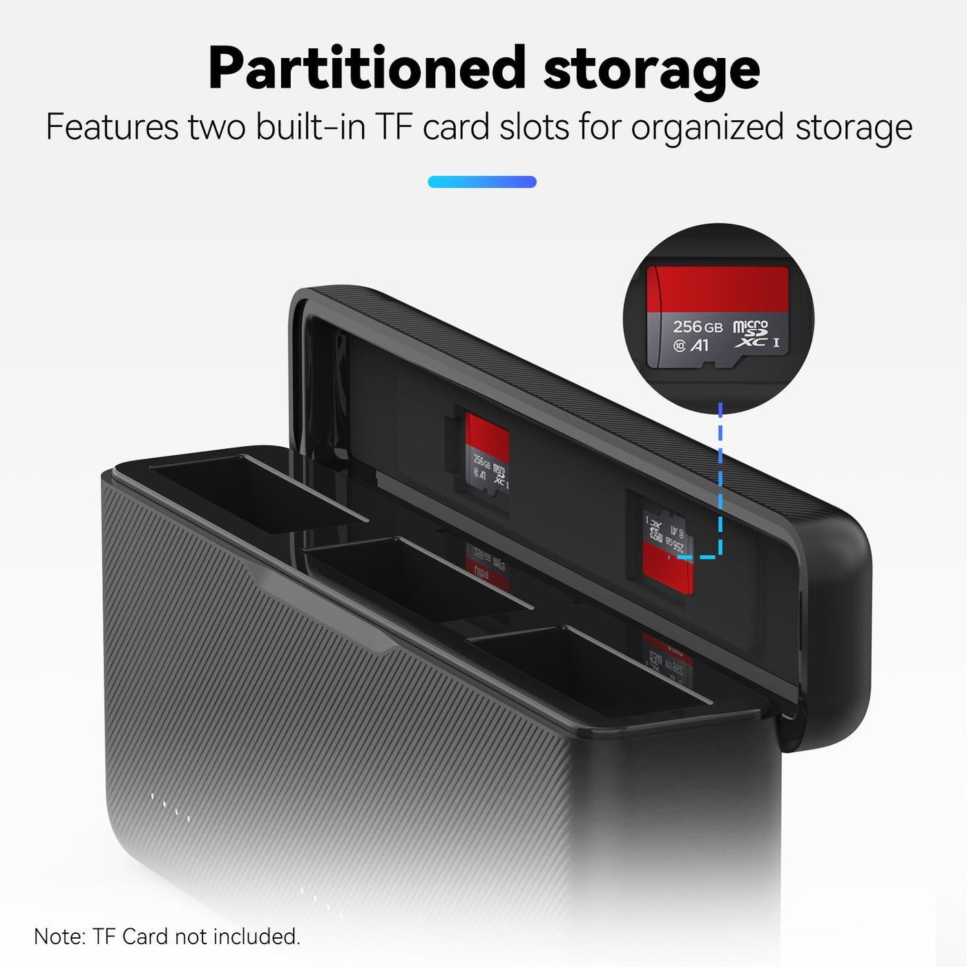 TELESIN Triple Slot Battery Charger for DJI Osmo Action 3 4 | Battery Charging Carry Case with Type-C Cable for Action 3/4