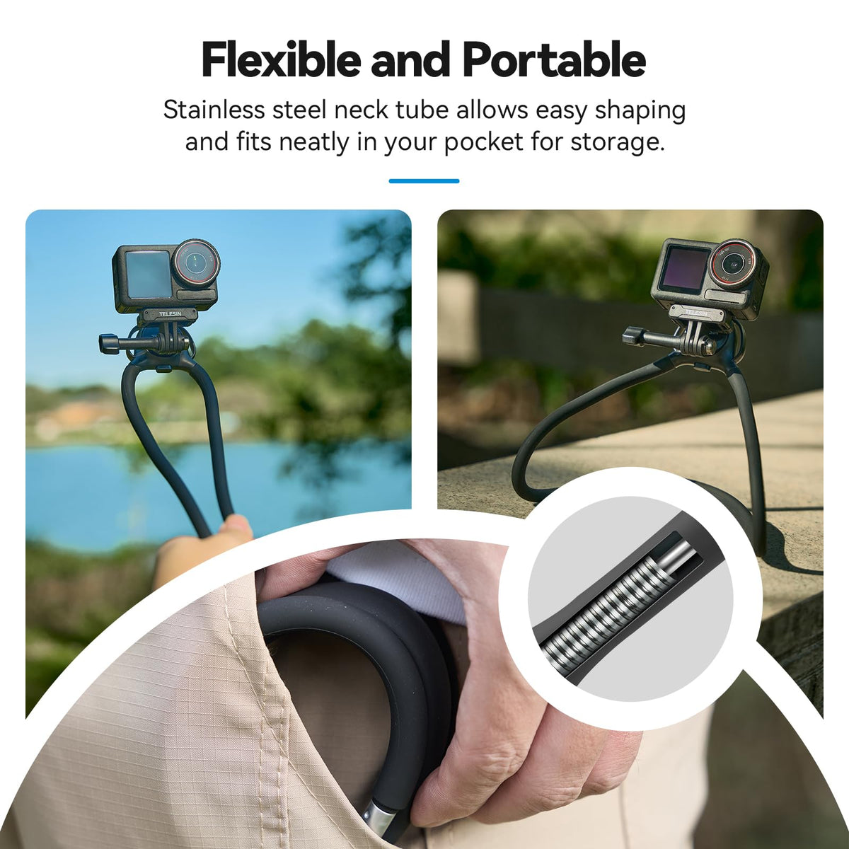 Telesin Neck Mount SE2.0 with Air Cushion Chest Strap Mount for Action Camera