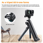 TELESIN 3-Way Foldable Tripod With 360 Degree Rotary Ball Head Mount Compatible with GoPro All Series, Insta360 One R RS, DJI Action 2 3, OSMO Action Camera