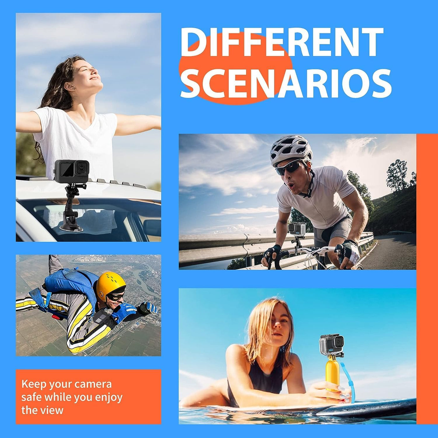 iGeek 65pcs Action Camera Accesories Kit | All in One Bundle Accesories Pack for GoPro Insta360 DJI Osmo Sports Cameras