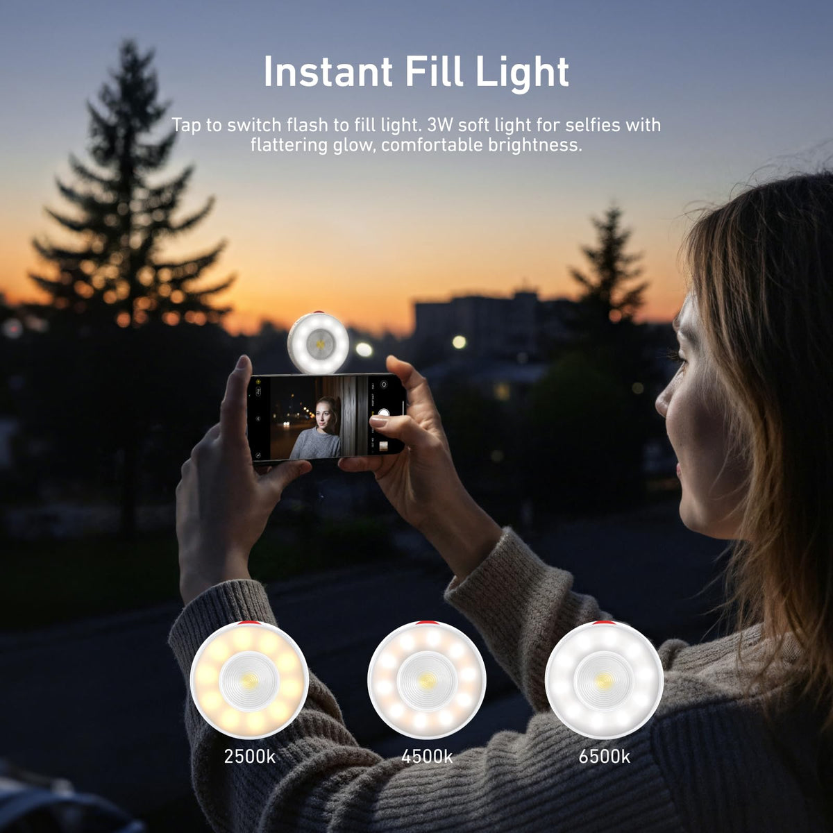 Telesin Magnetic MagSafe LED Mini Flashlight for Phone (White)
