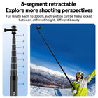Telesin 2nd Gen 3 Meter Ultra Long Carbon Fiber Invisible Selfie Stick for Action Camera