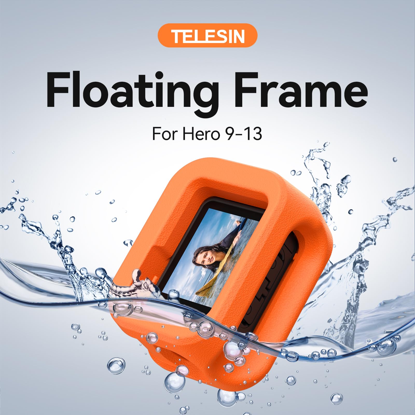 TELESIN Floaty Case for GoPro HERO13/12/11/10/9 | Buoyant Floating Housing for GoPro 13 12 11 10 9 Suitable for Snorkeling, Surfing, Water Skiing
