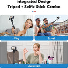 TELESIN 2.0 Quick Release Mini Desktop Tripod for GoPro Insta360 DJI Action Osmo Pocket | Compact Size Extendable Portable Camera Selfie Stick with Action Camera Quick Release Adapter