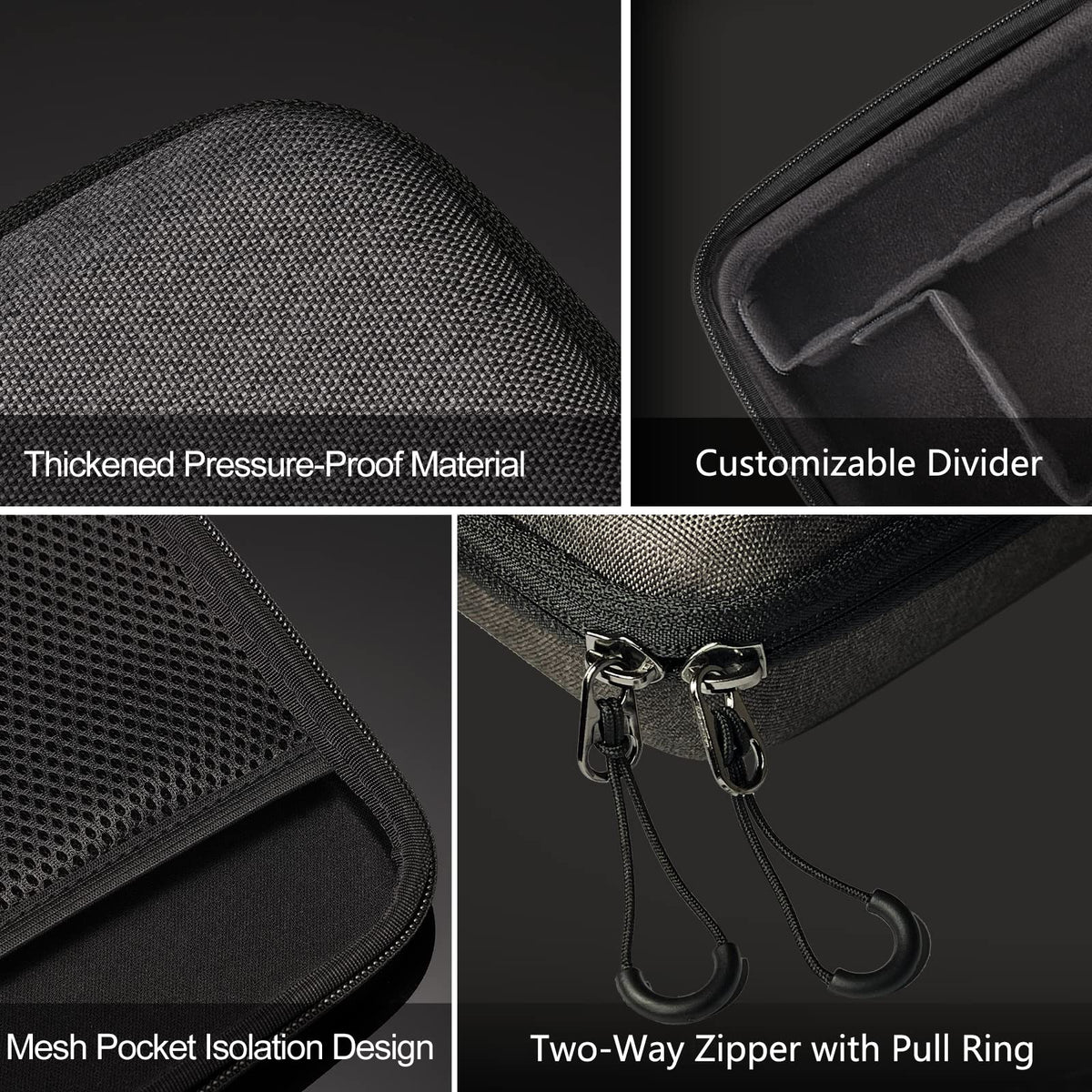 Telesin Action Camera Carrying Case with Customizable Divider