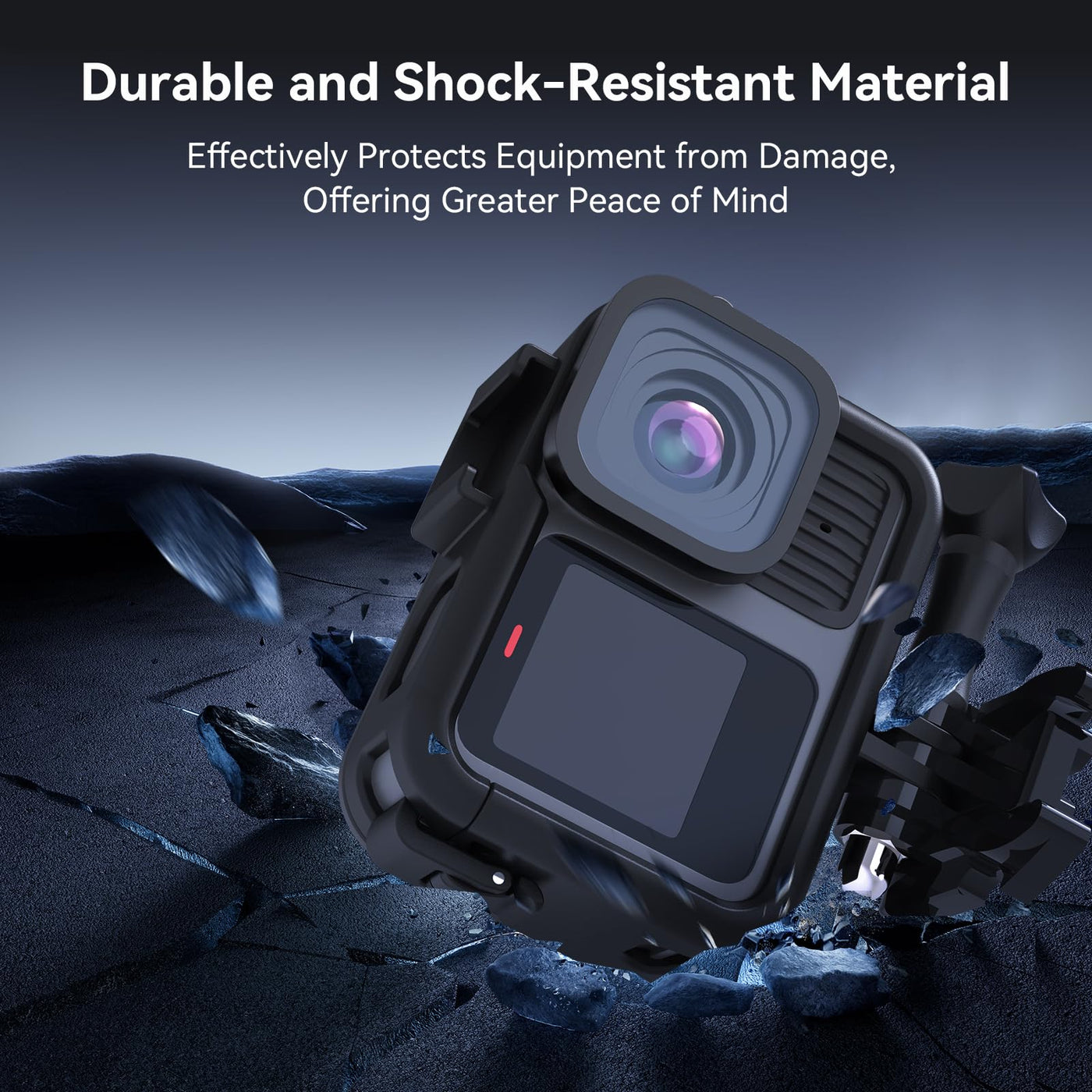 TELESIN Upgraded Protective Housing Case for GoPro HERO13 HERO12 HERO11 HERO10 HERO9 Black | Plastic Frame Vlog Cage with 1/4" Thread & Cold Shoe Mount