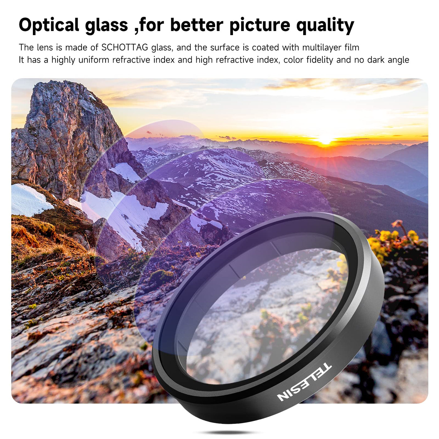 TELESIN CPL/ND8/ND16/ND32 Filter Set for DJI Osmo Action 3 Action 4