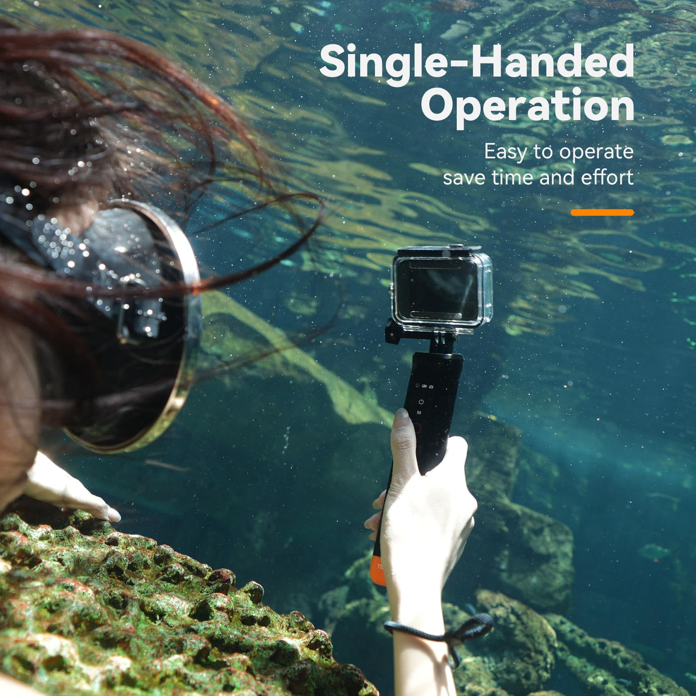 TELESIN Remote Control Floating Stick for GoPro HERO13/12/11/10/9/8 GoPro Max | Surfing Snorkeling Buoyancy Stick with Bluetooth