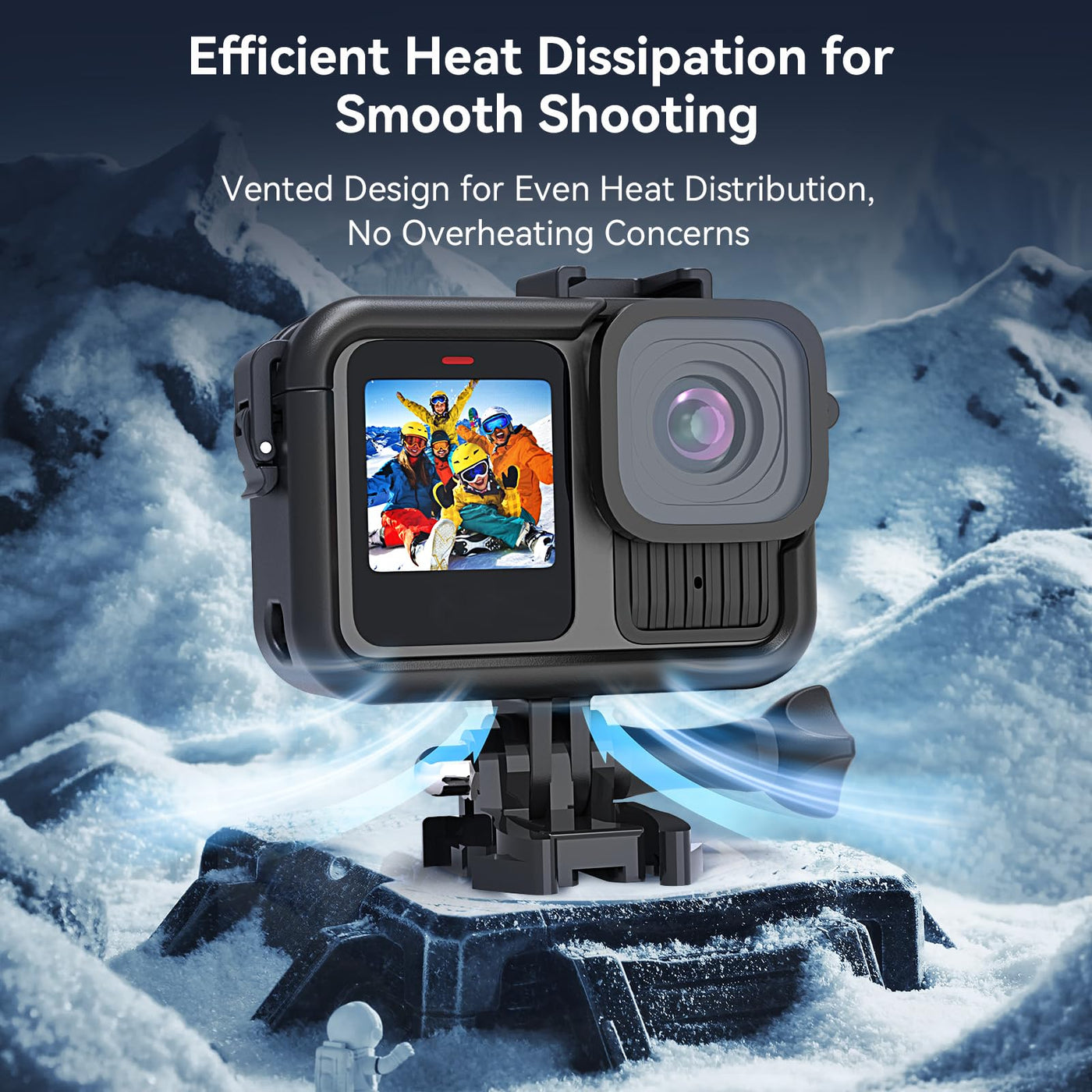 TELESIN Upgraded Protective Housing Case for GoPro HERO13 HERO12 HERO11 HERO10 HERO9 Black | Plastic Frame Vlog Cage with 1/4" Thread & Cold Shoe Mount