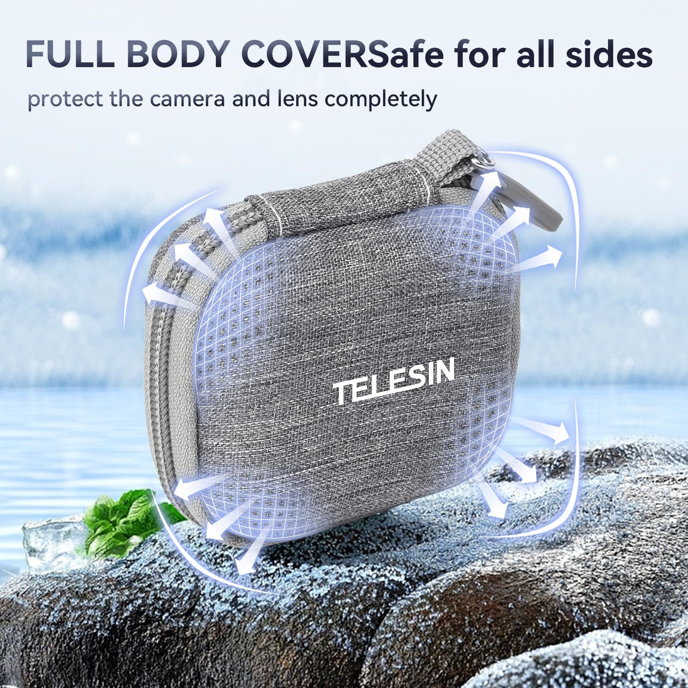 TELESIN Small Carry Case for Insta360 GO3 GO2, GoPro, DJI Osmo Action | Protective Case | Portable Storage Bag