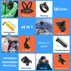 iGeek 65pcs Action Camera Accesories Kit | All in One Bundle Accesories Pack for GoPro Insta360 DJI Osmo Sports Cameras