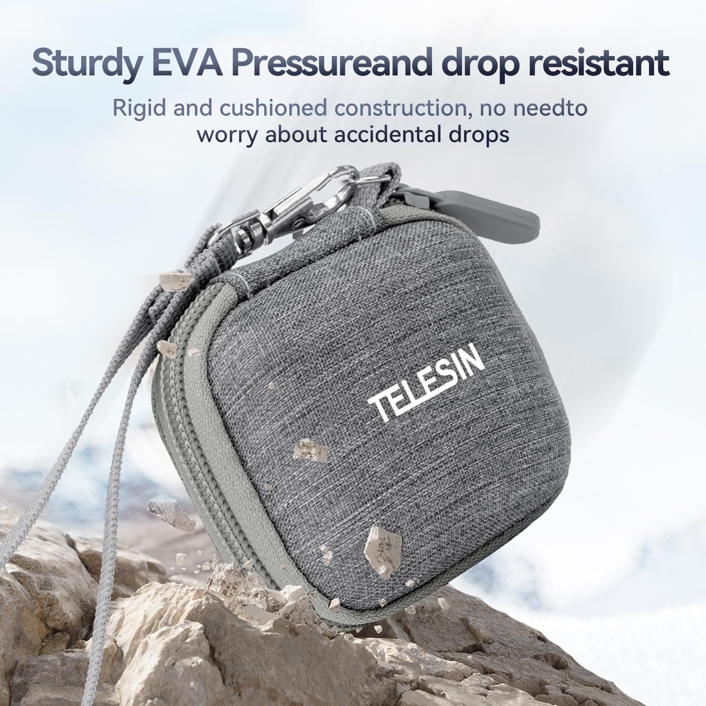TELESIN Small Carry Case for Insta360 GO3 GO2, GoPro, DJI Osmo Action | Protective Case | Portable Storage Bag