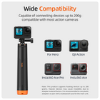 Telesin Floating Hand Grip Tripod Waterproof Extendable Selfie Stick